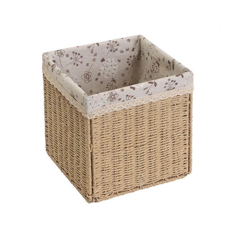 Cesta de almacenamiento de ropa plegable, caja de almacenamiento de juguetes, caja de almacenamiento de gran capacidad, tela de paja imitación, tela de caña imitación