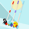 Wooden cartoon children's finger pushing game with animals for early age, trolley for boys and girls, toy