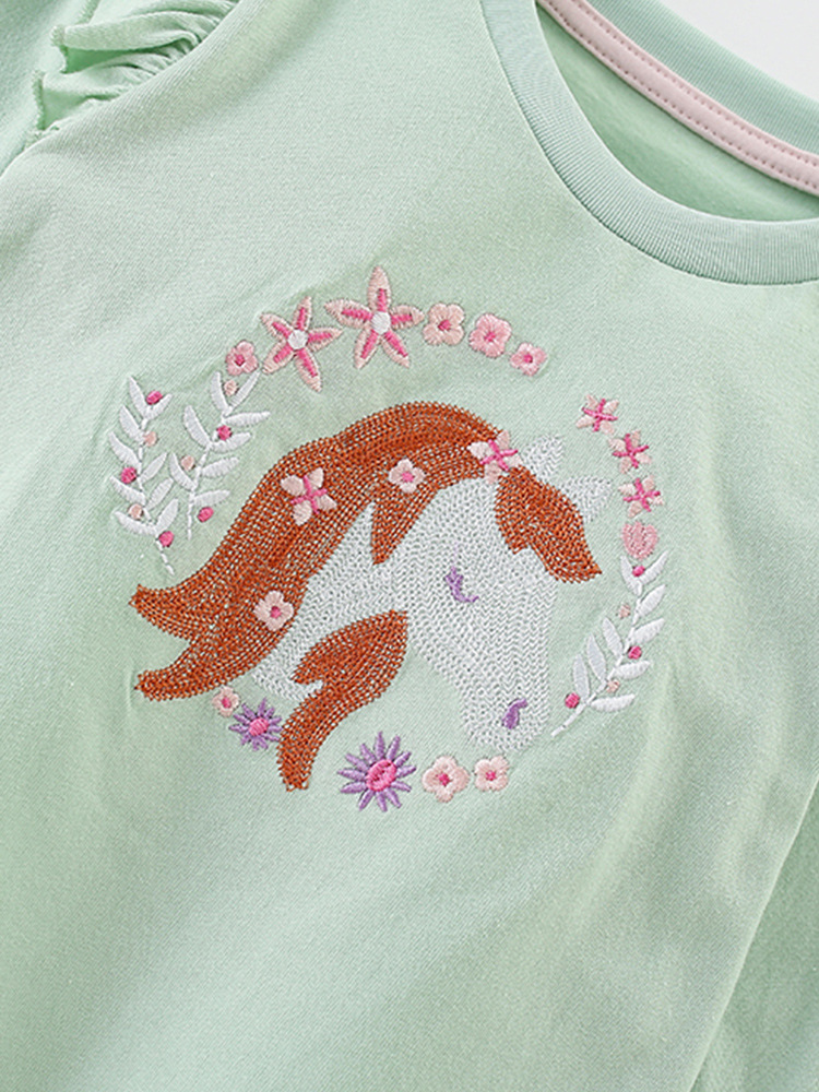 Cross-border malwee girls de manga larga otoño e invierno nuevo estilo europeo y americano para niños pequeños y medianos camiseta linda niña casual top