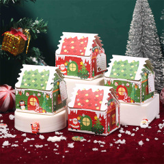 新しいクリスマスの立体の家のリンゴの箱のアイデアのクリスマスイブの贈り物の箱の小さいお菓子のビスケットの斬新な包装箱