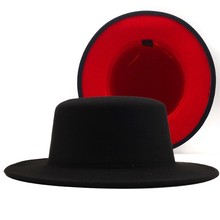 秋冬新款羊毛禮帽純色平頂紳士帽韓版百搭爵士帽休閑呢帽氈帽