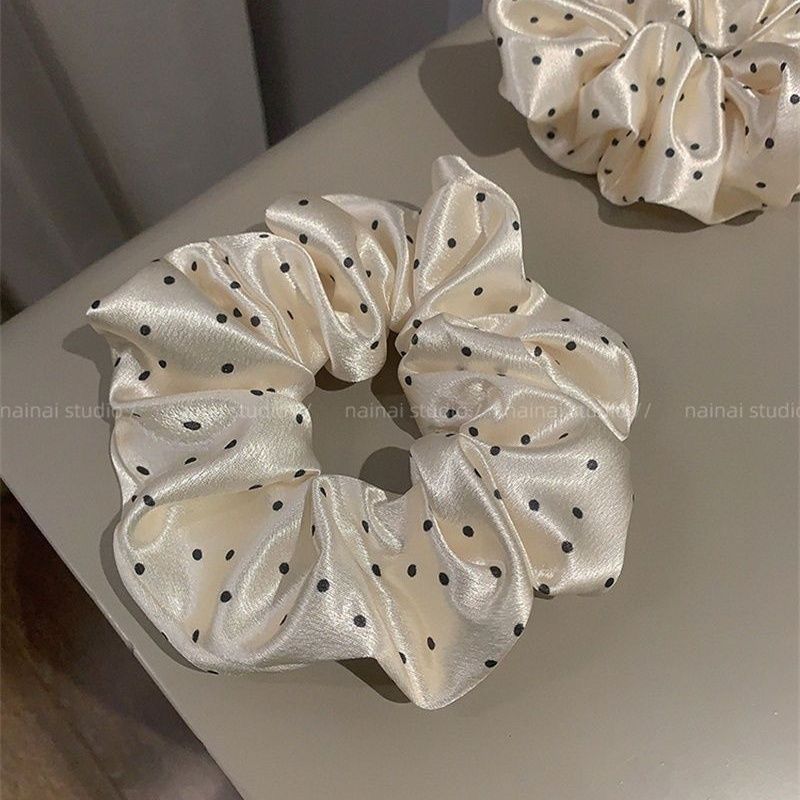 Encaje de flor coreana Encaje de intestino grueso Anillo de cabello femenino Cabeza de flor de viento pastoral Cuerda de cabeza de bola de gran tamaño Accesorios para el cabello de alta calidad