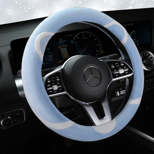 Factory Custom Car Steering Wheel Cover New Style Cartoon Short Plush Steering Wheel Cover Multiple Options Available