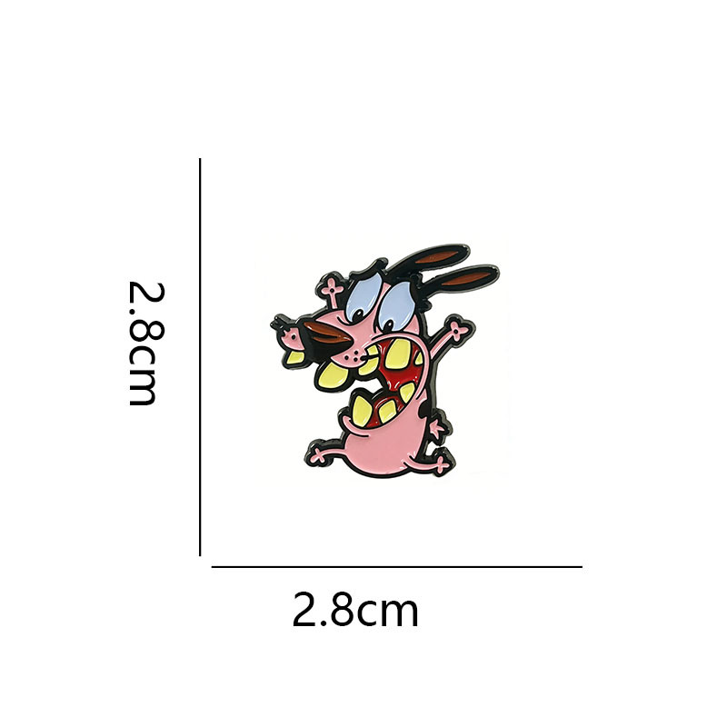 Pink Puppy Hero Brooch Fun Cartoon Badge Classic Animation Peripheral Accessories Childhood Memories Gift