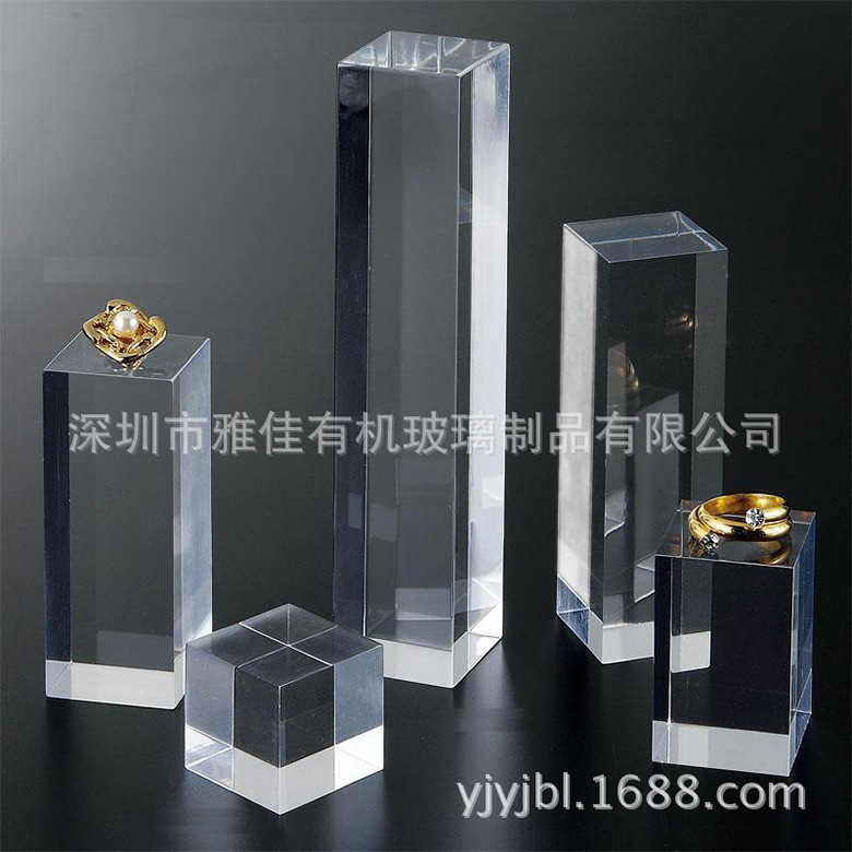 厂家直接高透明亚克力方块方柱水晶底座 饰品展台亚克力砖