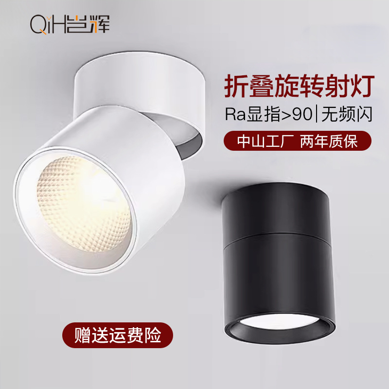 Superficie montada Spotlight LED lámpara de techo hogar ajustable ángulo tienda comercial COB pista luz pequeña superficie de techo montado Downlight