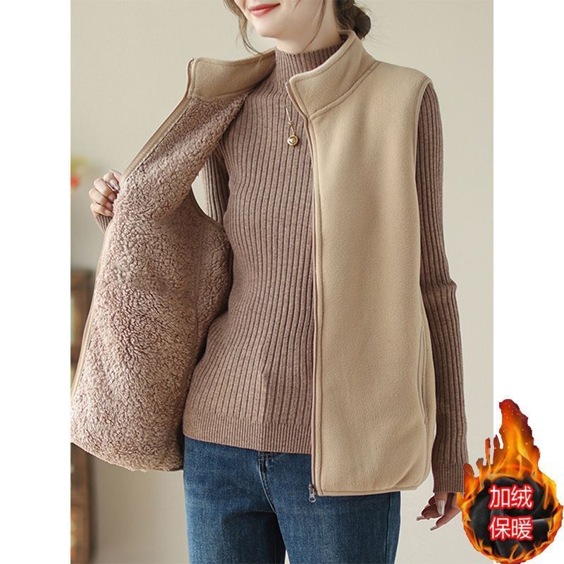 Fleece-Lined and Thickened Fleece Vest for Women, Stylish 2026 Autumn and Winter New Style, Outerwear Vest, Plus Size