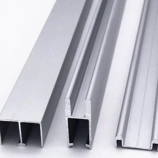 Sliding door glass track double track channel pulley guide channel groove track groove aluminum alloy track silent sliding door slide