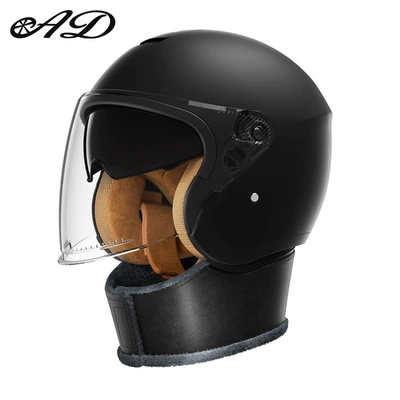 Motosiklet kaskı (dəbilqə) Electric Vehicle Helmet for Men - 3c-matt-black-scarf-style-hd-mirror-one-size-fits-all-54-60-head-circumference