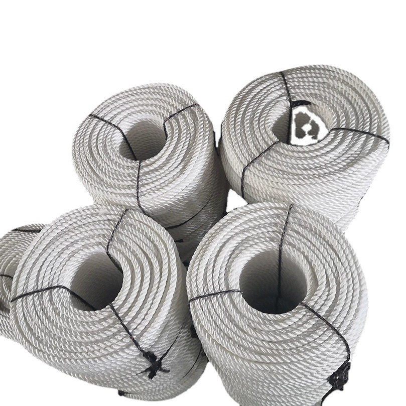 Белый полиэстер трехниточный производитель веревки Полиэтиленовый цвет витой трехниточный нейлоновый Канат корабль яхта веревка для вязания