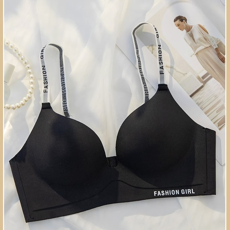 De estilo británico de una sola pieza sexy sin costuras pequeño pecho push-up ropa interior de las mujeres sin costuras chica inalámbrica sujetador ajustable