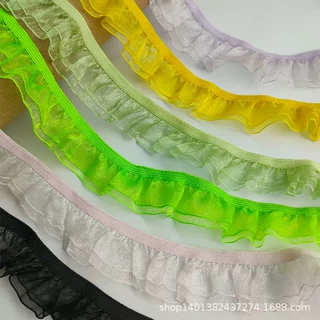 定制爆款精美弹力蕾丝花边 木耳花边带服装服饰黑白彩色带