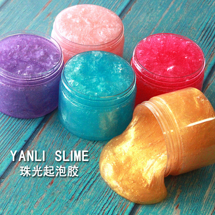 Pearlescent Foaming Slime Set Finished Crystal Mud Colored Clay Toys Wholesale Handmade Clay Pearl Mud Gel Stress Relief