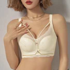 莲子948#优雅撞色蕾丝内衣中厚B杯舒适聚拢无钢圈尾货文胸批发特