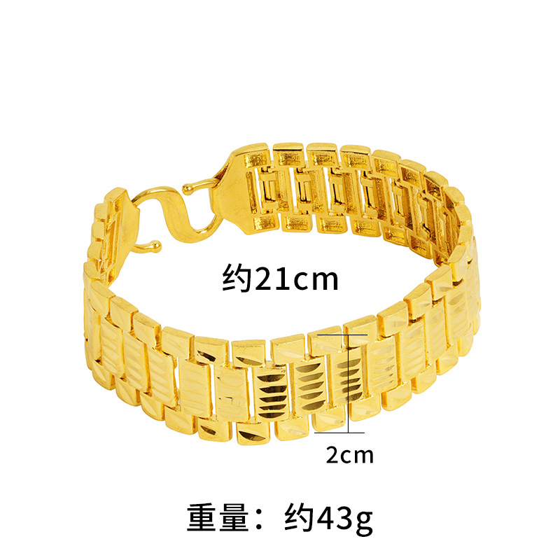 Nueva pulsera de oro arena suministro directo de fábrica boutique coche flor tanque cadena imitación oro amarillo largo tiempo no se desvanece joyería de latón Yiwu