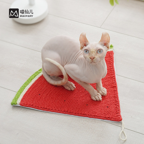 Meow Fairy Cat Supplies Watermelon Cat Scratching Board Cat Toy Sisal Mat Cat Daily Supplies Sisal Cat Scratching Board