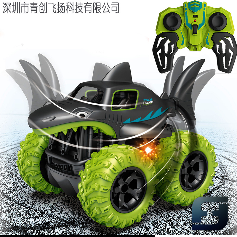 Cross-Border Remote Control Car Stunt Car Shark Monster Truck Flip All-Terrain Charging Remote Control Car Off-Road Vehicle Toy Car