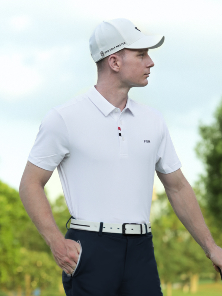Áo thun golf nam ngắn tay vải polyester co giãn nhanh khô — Thanh lý-dải màu đen, Áo tay ngắn màu cam thông quan, Thanh lý-màu xanh kim cương in tay ngắn, YF441-màu đỏ