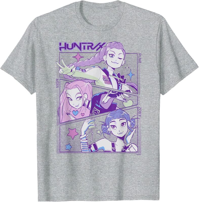 KPop Demon Hunters デーモンハンターズ プリント Tシャツ 外国貿易 メンズ レディース ピュアコットン ラウンドネック 半袖 トップス|undefined