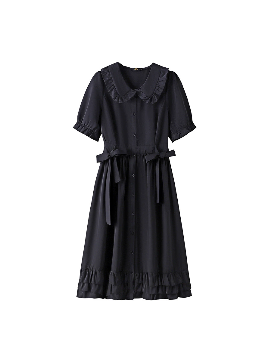 Ретро платье с воротником-куколкой, plus size, летнее, «кул-силк» 100% полиэстер
