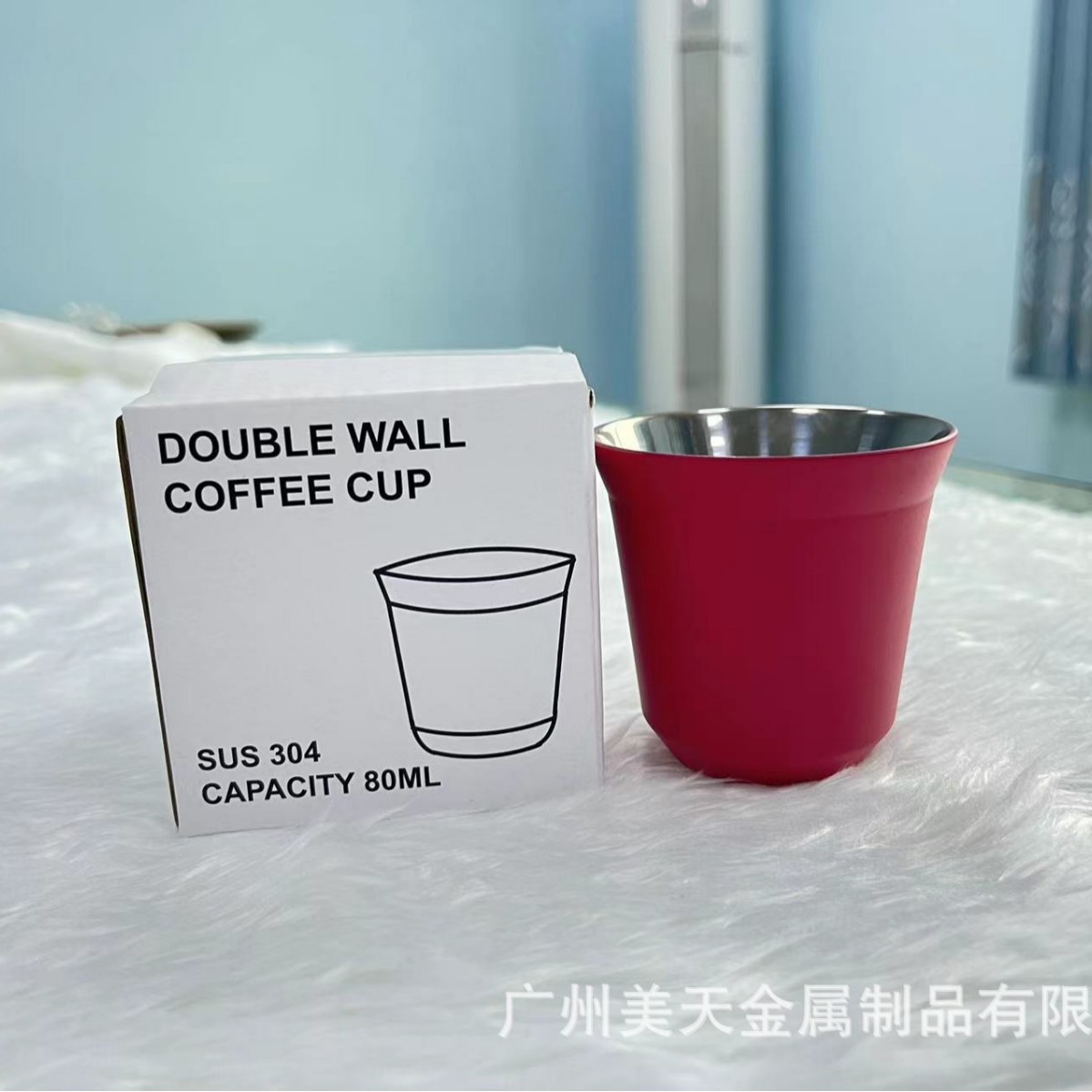 Copa de vino de acero inoxidable de doble capa Taza aislada taza de café pequeña copa de vino pequeña capacidad taza de té portátil en stock Taza para niños