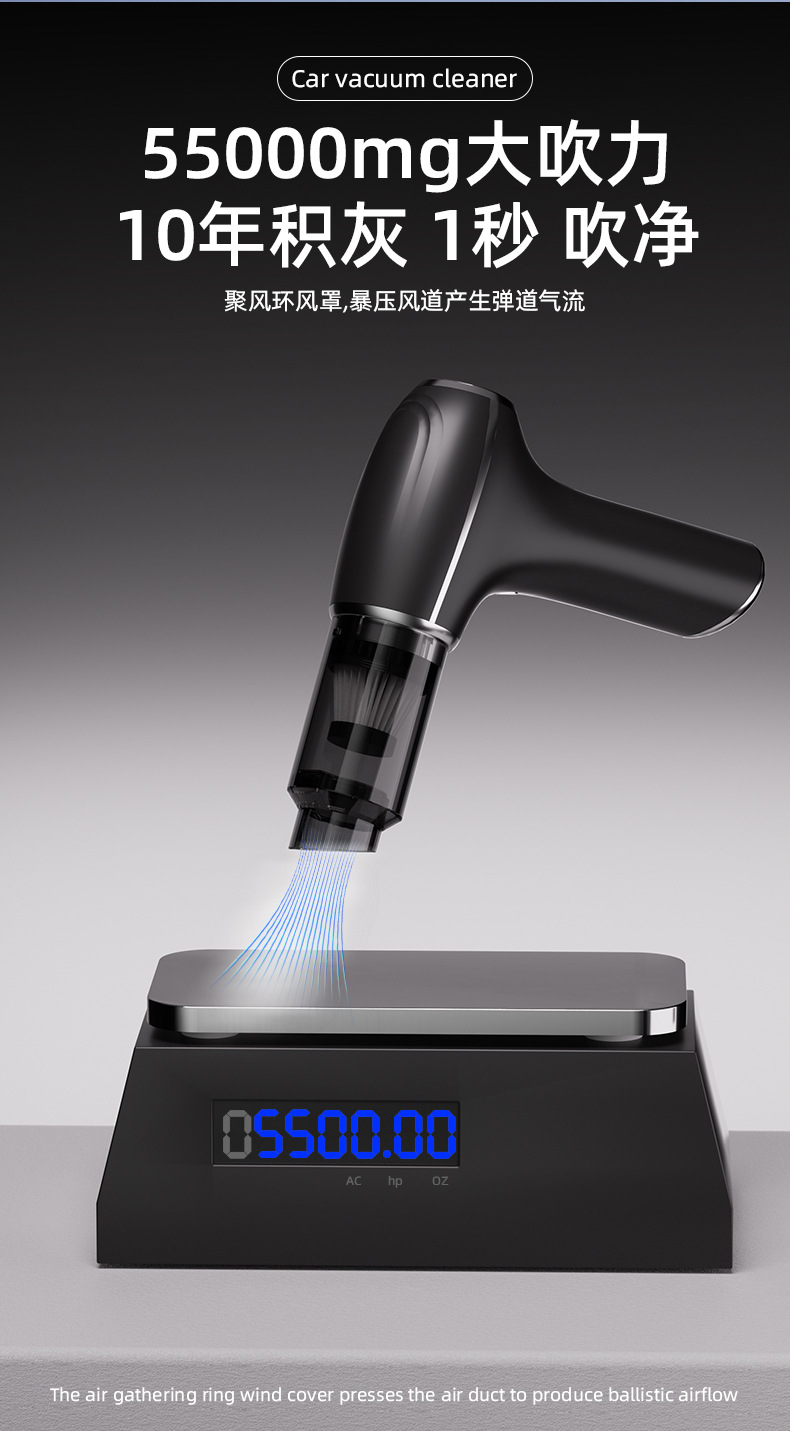 Cross-border wireless car vacuum cleaner, handheld multifunctional desktop cleaner, high-speed wireless compact suction-blowing all-in-one machine