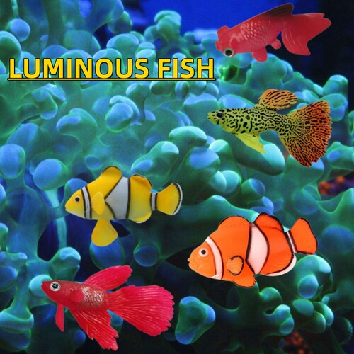Fish tank landscaping decoration simulated fake fish fluorescent fish color fake seawater fish silicone ornamental fish aquatic plants floating jellyfish