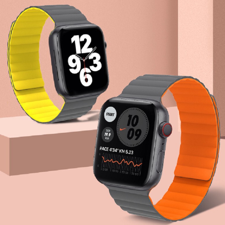 For Apple Watch9/8/7 Silicone Magnetic Strap Apple Watch Sports Waterproof 49/45/44 Wristband