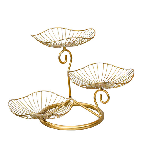 Nordic INS-style golden iron fruit tray/dry snack tray minimalist creative living room home tea table snack tray decoration