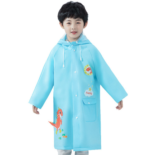 Kids' Raincoat for Girls: Thickened Waterproof Full-Body Set with Poncho Design—Perfect for Kindergarteners, Young Students, and Little Ones