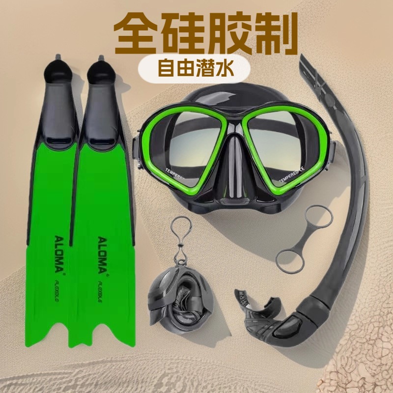 Wholesale Adult Snorkeling Sambo Long Fins Free Diving Frog Mask Diving Goggles Full Dry Snorkel Three-Piece Set
