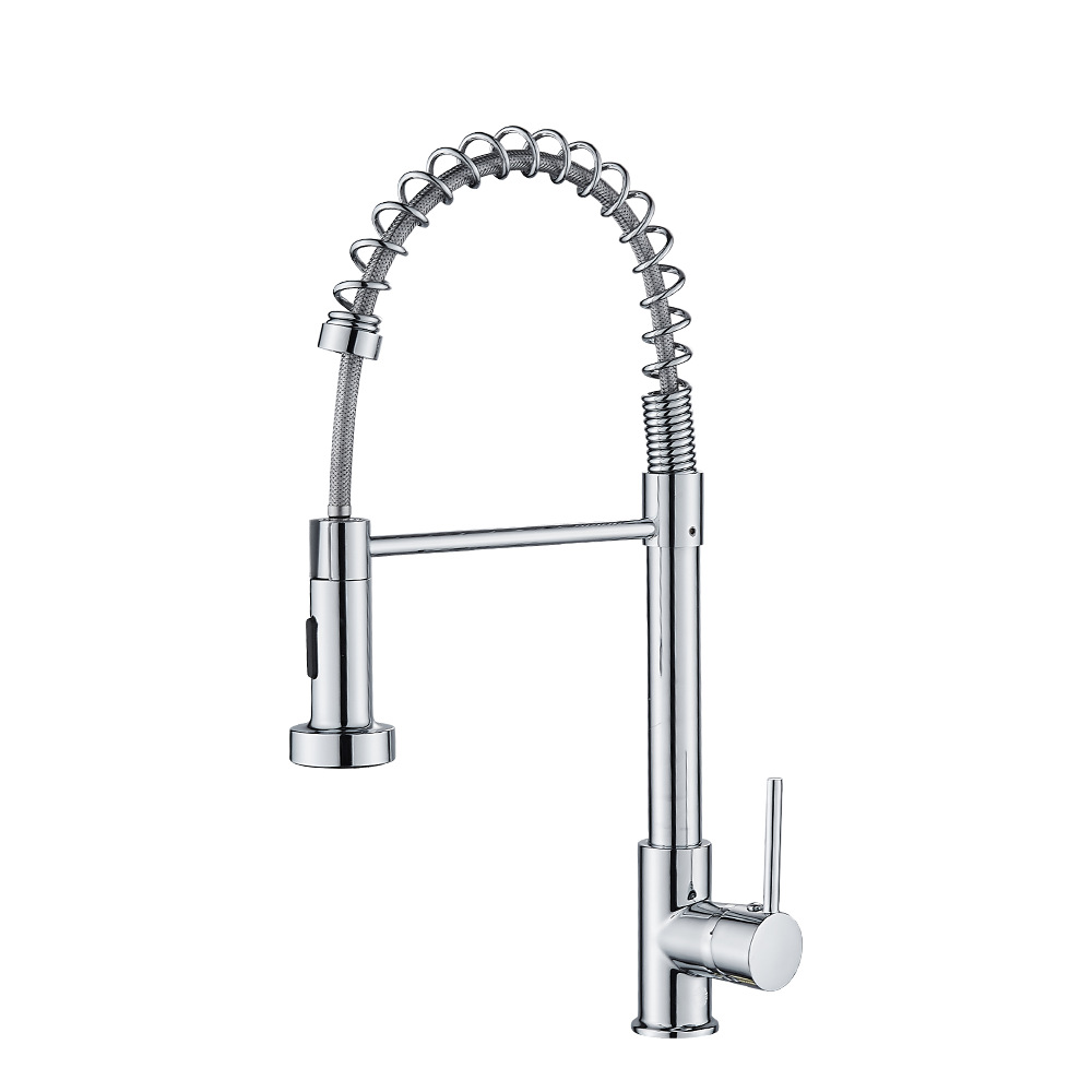 Suministro transfronterizo especial de cobre, grifo de extracción de resorte, grifo de cocina para el hogar, grifo universal frío y caliente