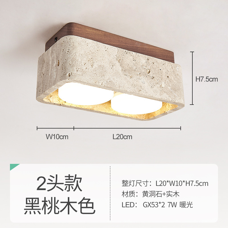 Estilo de seda cueva amarilla lámpara de techo de piedra Arte Creativo nórdico lámpara de techo pasillo japonés entrada B & B balcón