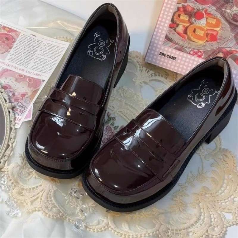 外穿小皮鞋女乐福鞋2025春秋新款学院风新中式单鞋高跟jk制服鞋子