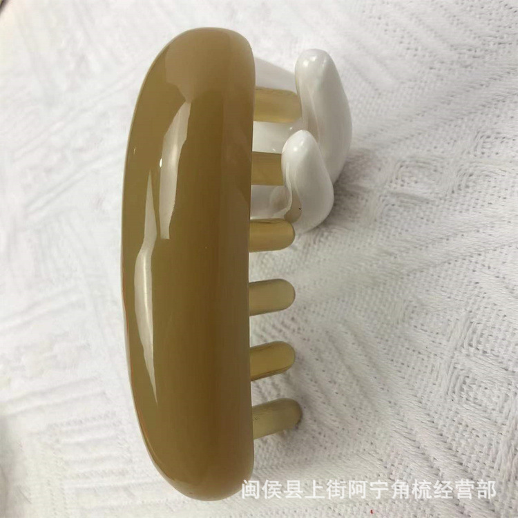Horn Massage Comb Goat Horn Six-Teeth Scalp Massage Comb 10 cm Acupoint Comb quality and texture