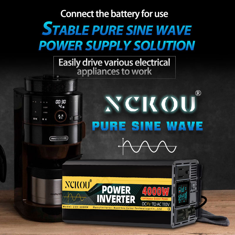 Fábrica directa de alta potencia inversor de onda sinusoidal pura 12v24v 110v convertidor de potencia montado en automóviles