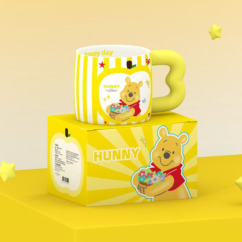 Nuevas tazas creativas personalidad de alto valor de cara regalo de mano taza de desayuno de cerámica de oficina caricatura Mickey taza de agua