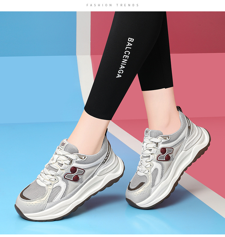 Giày sneaker nữ chạy bộ mesh thoáng khí đế mềm mẫu mới xuân hè 2025 — Trà sữa JST 7055, JST 7055 màu xám, JST 7097 m đen, JST 7036 màu đỏ chi tiết 7