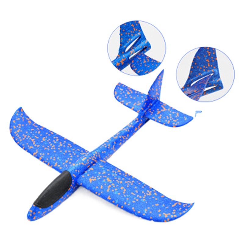 Nueva gran truco doble agujero mano lanzar aviones EPP aviones de espuma Venta caliente columpio lanzando aviones luminosos al por mayor