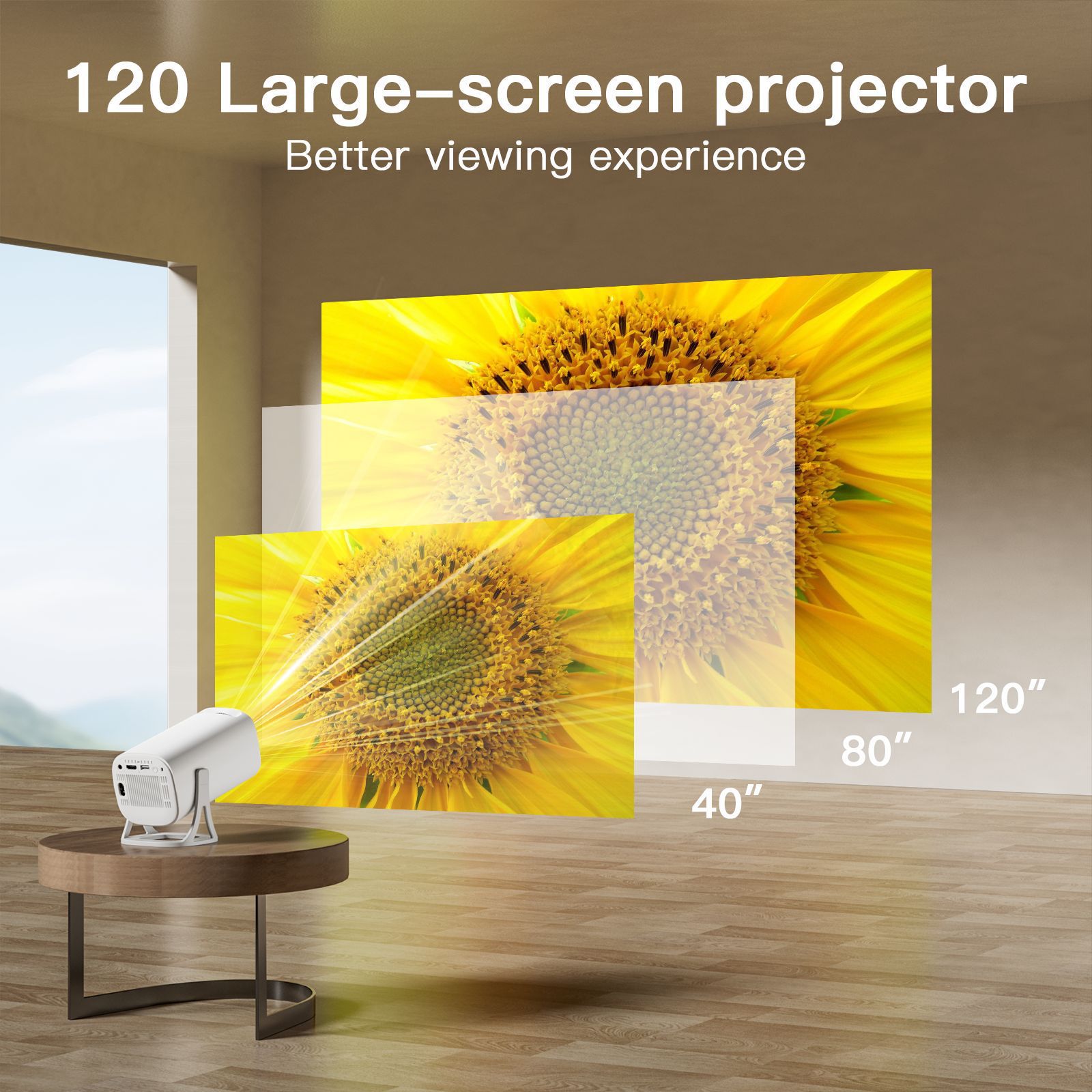 S40 Mini-Beamer tragbarer Beamer Android LCD-Beamer Android 14 HD 4K Beamer