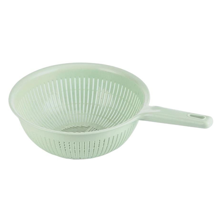 Ronda hueco cesta de lavado de verduras con mango de plástico cuenca de frutas arroz lavado tamiz cocina cesta de drenaje de almacenamiento de verduras