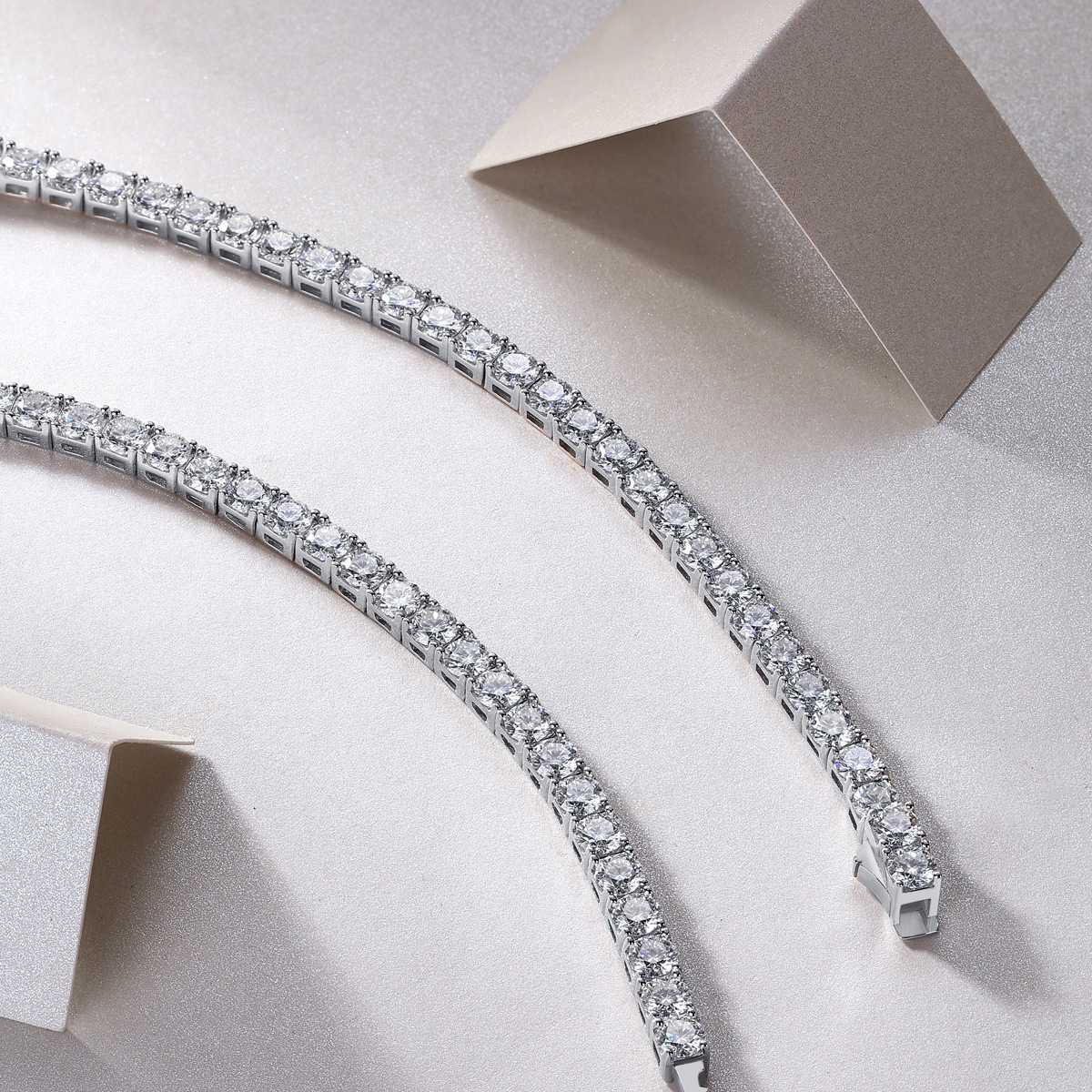 S925 실버(풀 모이사나이트) 테니스 목걸이 2.0mm