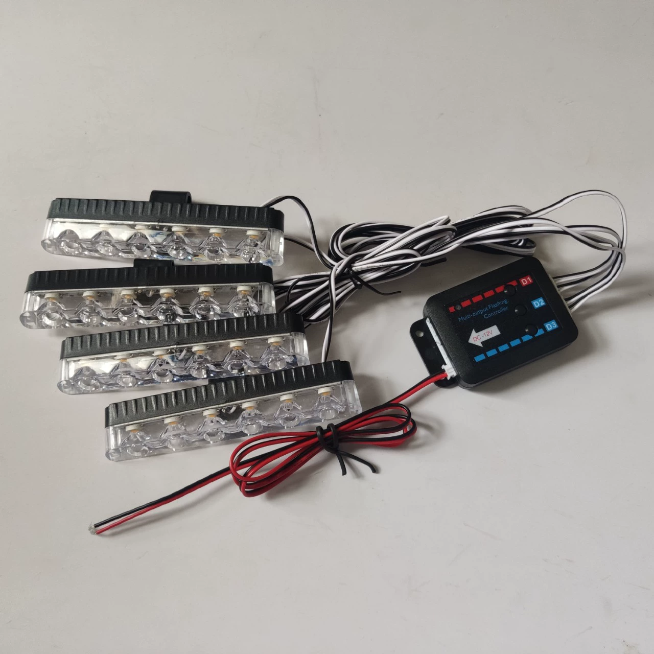 03043-4 ручное управление DC12V One Drag Four с полным освещением 6LEDX4 24LED клип без перфорации вспышка