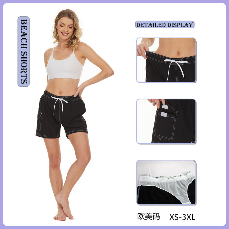 Factory direct cross-border fashion ladies shorts casual sports beach shorts seaside casual sports pants