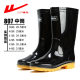 Pull-Back Rain Boots for Men and Women 807 High-Top Fishing Water Shoes Wear-Resistant Industrial and Mining Labor Protection Fleece-Lined Anti-Slip Rain Boots