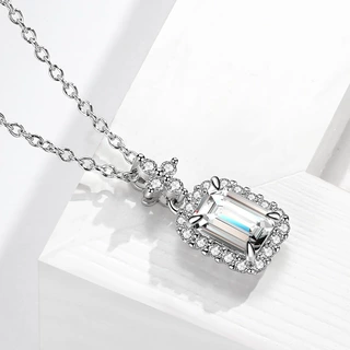 DZ152 宝塔小巧女式吊坠子 白铜电镀白金色彩宝锆石镶石饰品