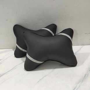 Diamond headrest a pair of car pillow car cervical pillow pillow leather Korean fashion car headrest neck pillow