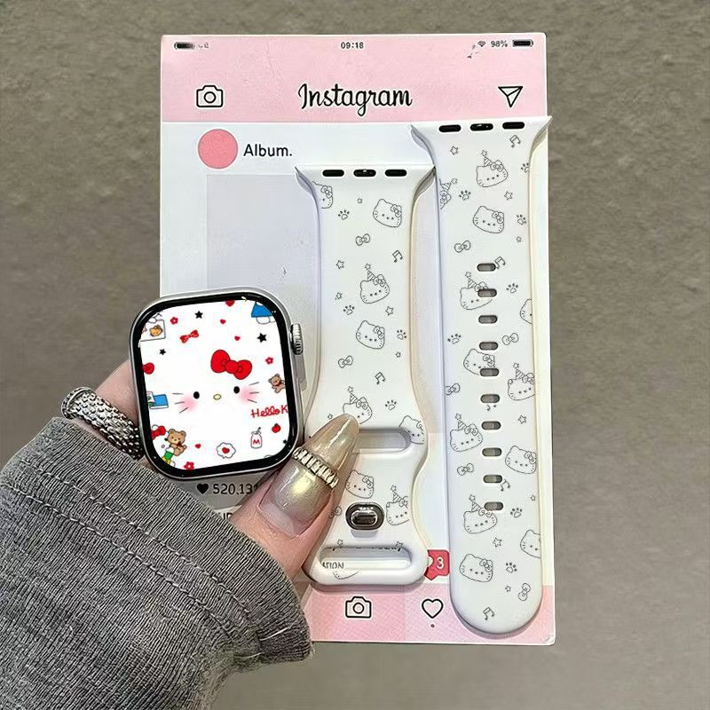 Full of Cats is suitable for Apple Watch strap iwatchsS11/10/9 silicone AppleUltra3 gray SE Full of Cats is suitable for Apple Watch strap iwatchsS11/10/9 silicone AppleUltra3 gray SE