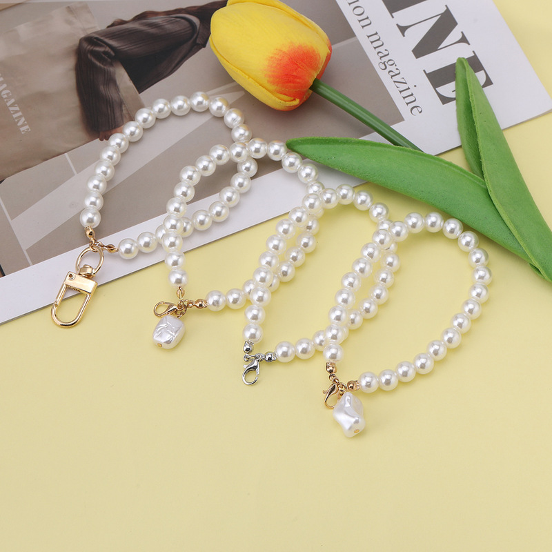 DIY Jewelry Accessories Imitation Pearl Chain Lobster Clasp Beaded Pendant Phone Case Keychain Decoration Materials DIY Jewelry Accessories Imitation Pearl Chain Lobster Clasp Beaded Pendant Phone Case Keychain Decoration Materials