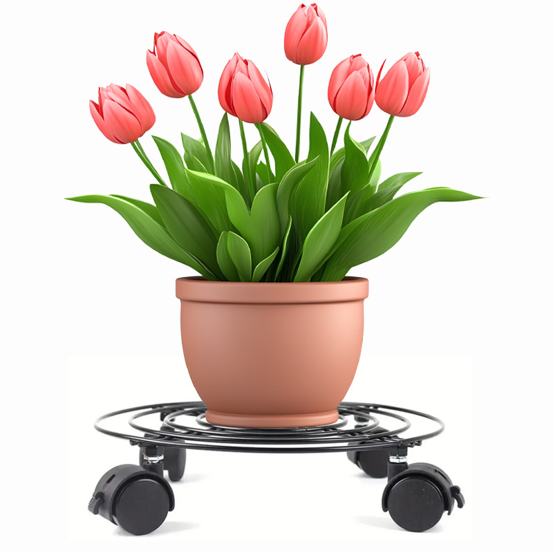 Manufacturer of iron art storage foot bath barrel rack universal wheel mobile flower pot metal pallet gas tank base cylinder